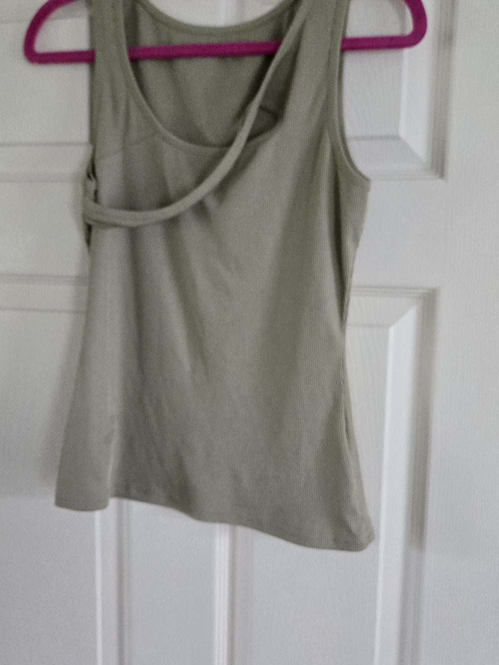 SHEIN Olive Ribbed Scoop Tank Top